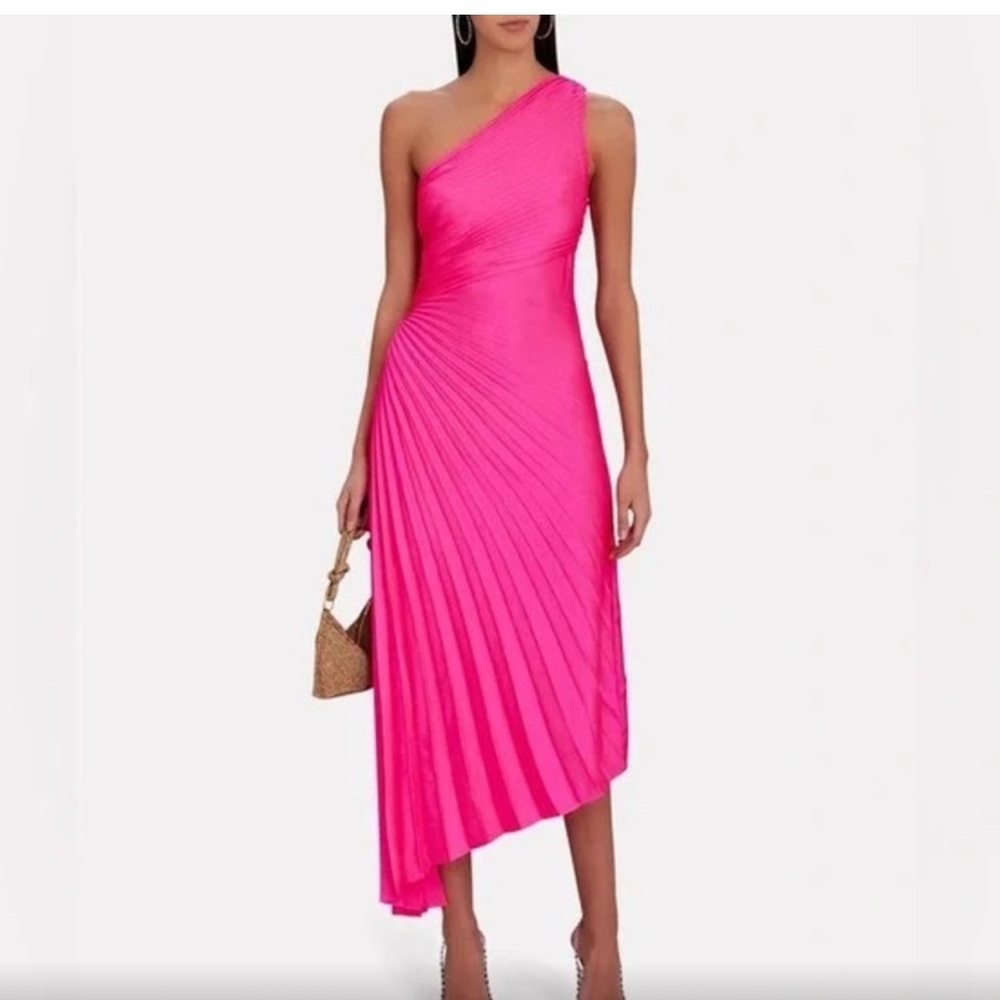 A.L.C Delfine Pleated dress, hot pink size 0